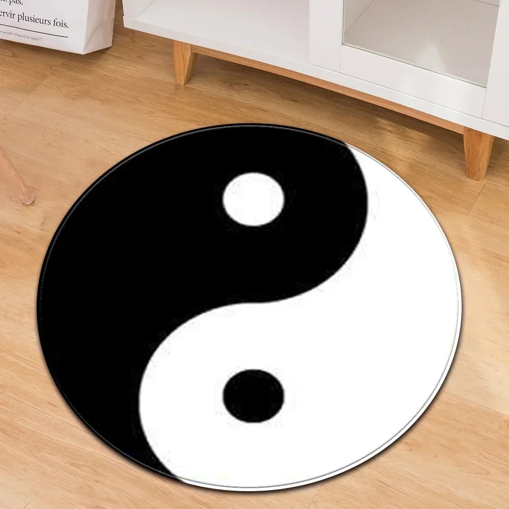 Electronics Repair Mat - Yin Yang Taiji Round Rug Flower