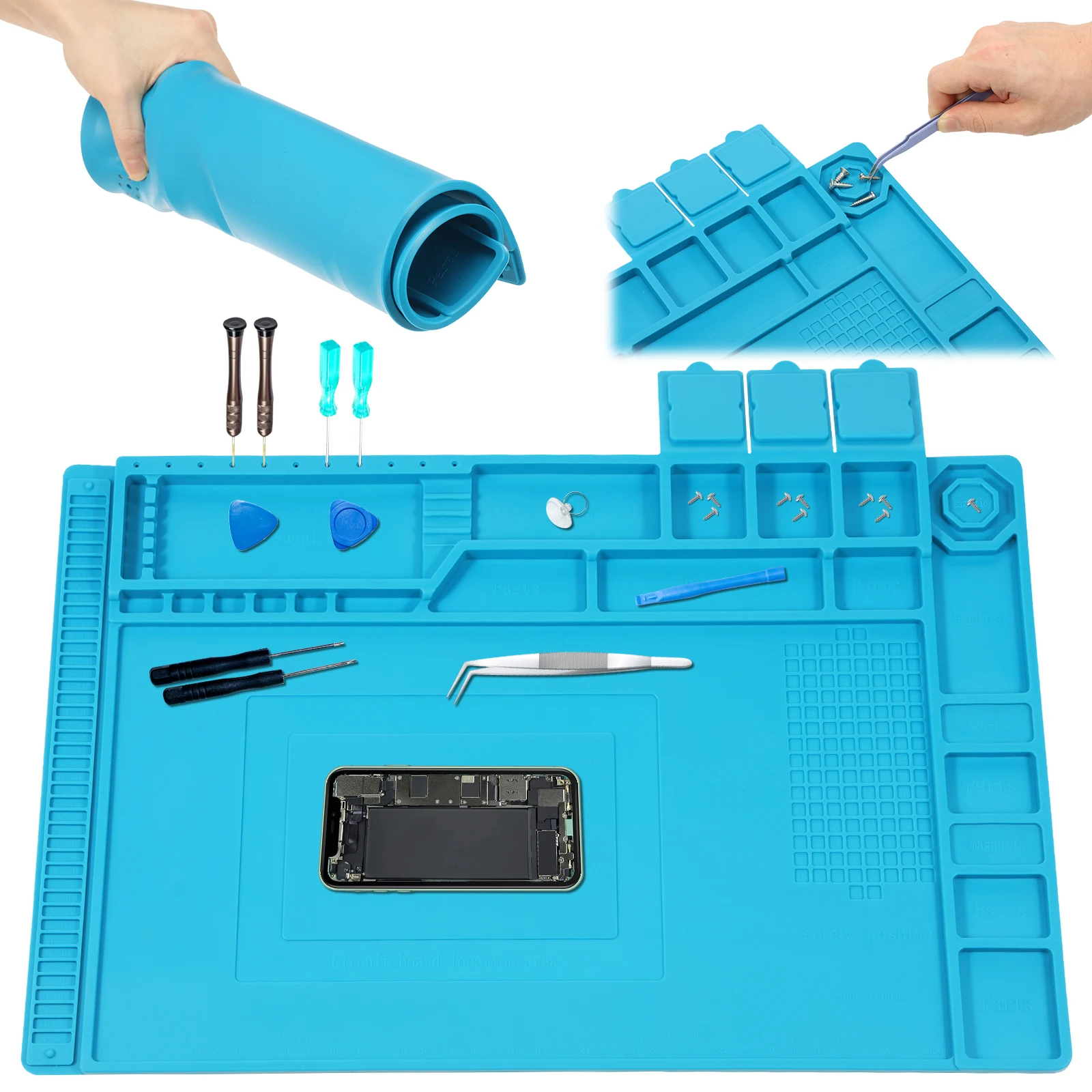 Electronics Repair Mat - 45x30cm Silicone Soldering Mat Heat Resistant