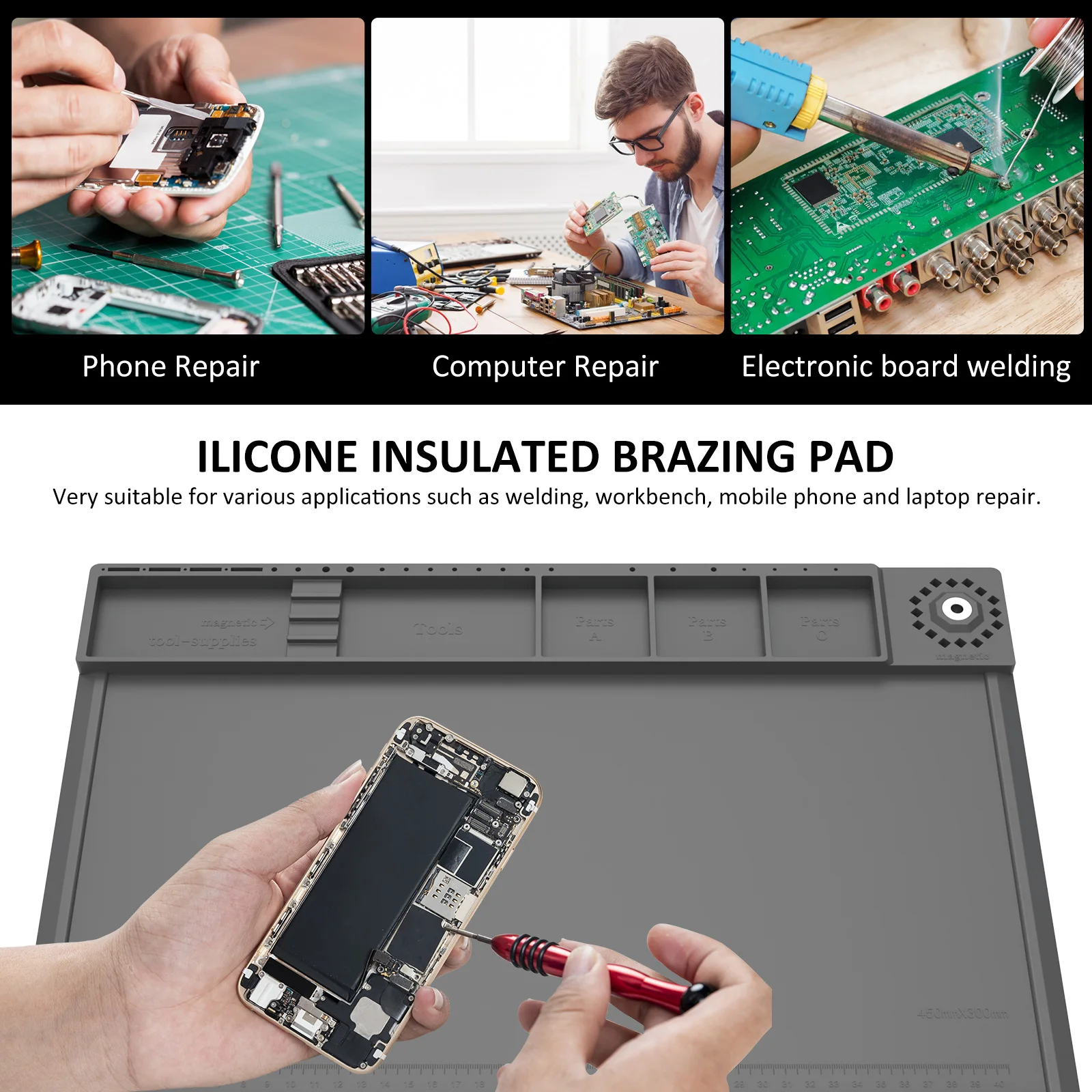 Soldering Station Mat Silicone - đánh giá và giá Electronics Repair Mat